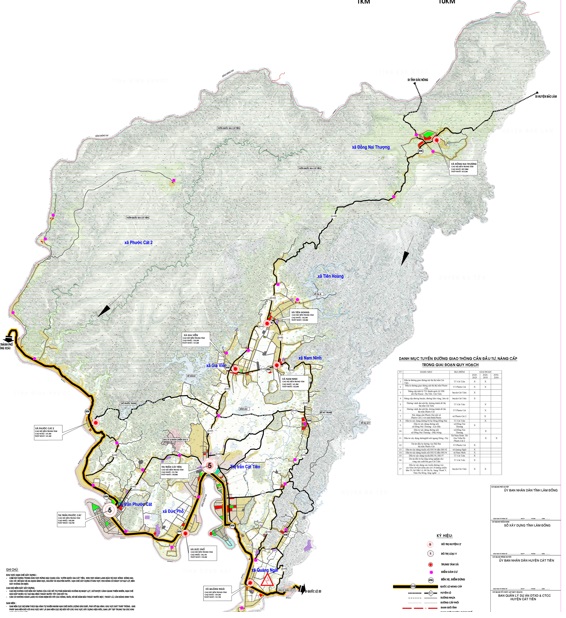 Sơ đồ phát triển cơ sở hạ tầng giao thông huyện Cát Tiên đến 2035